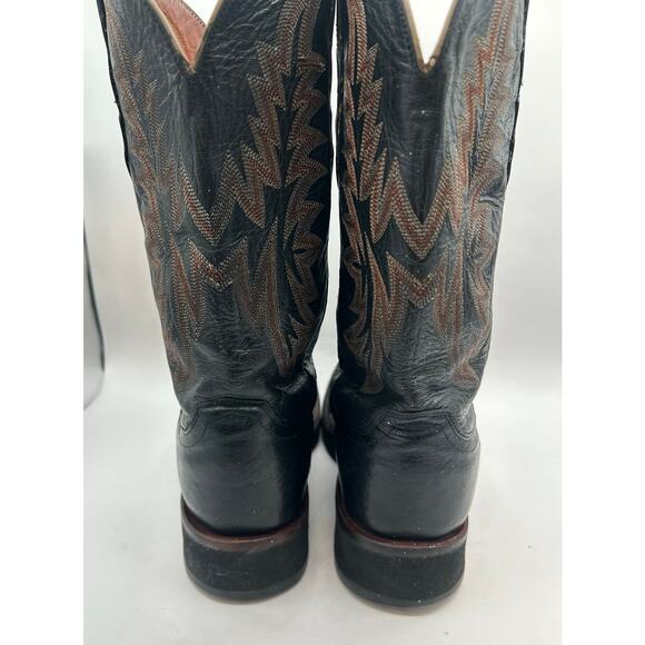 Lucchese 2000 Full Quill Ostrich Black Men’s 7.5  Western Boots Square toe main image 4